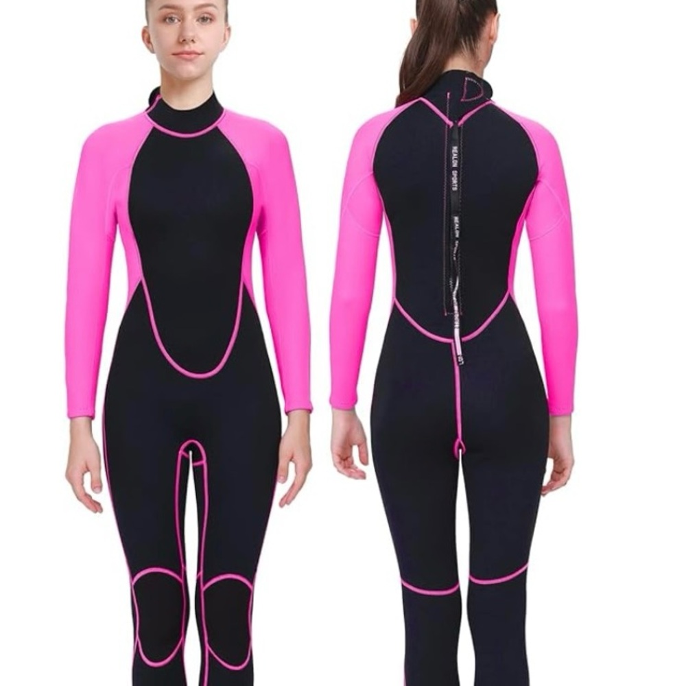 REALON Womens Small Wetsuits 2mm, Adult One Piece Full Body Long Sleeve